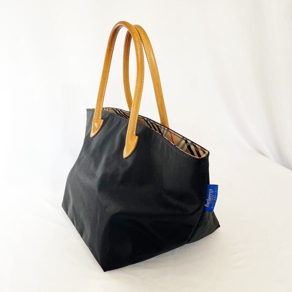 BURBERRY Vintage Blue Label Nylon Black Nova Check Mini Tote - Picture 6 of 10